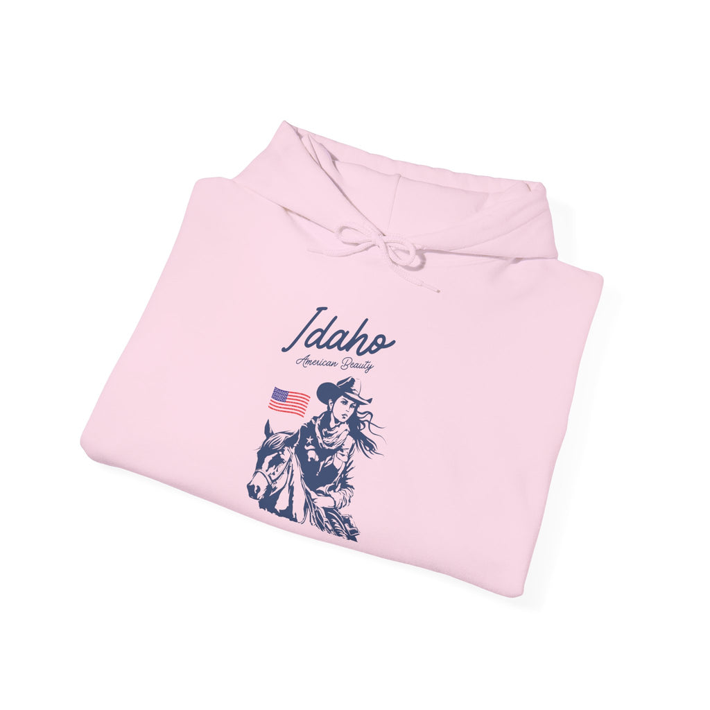Idaho American Beauty Western Hoodie With Sleeve Logo
