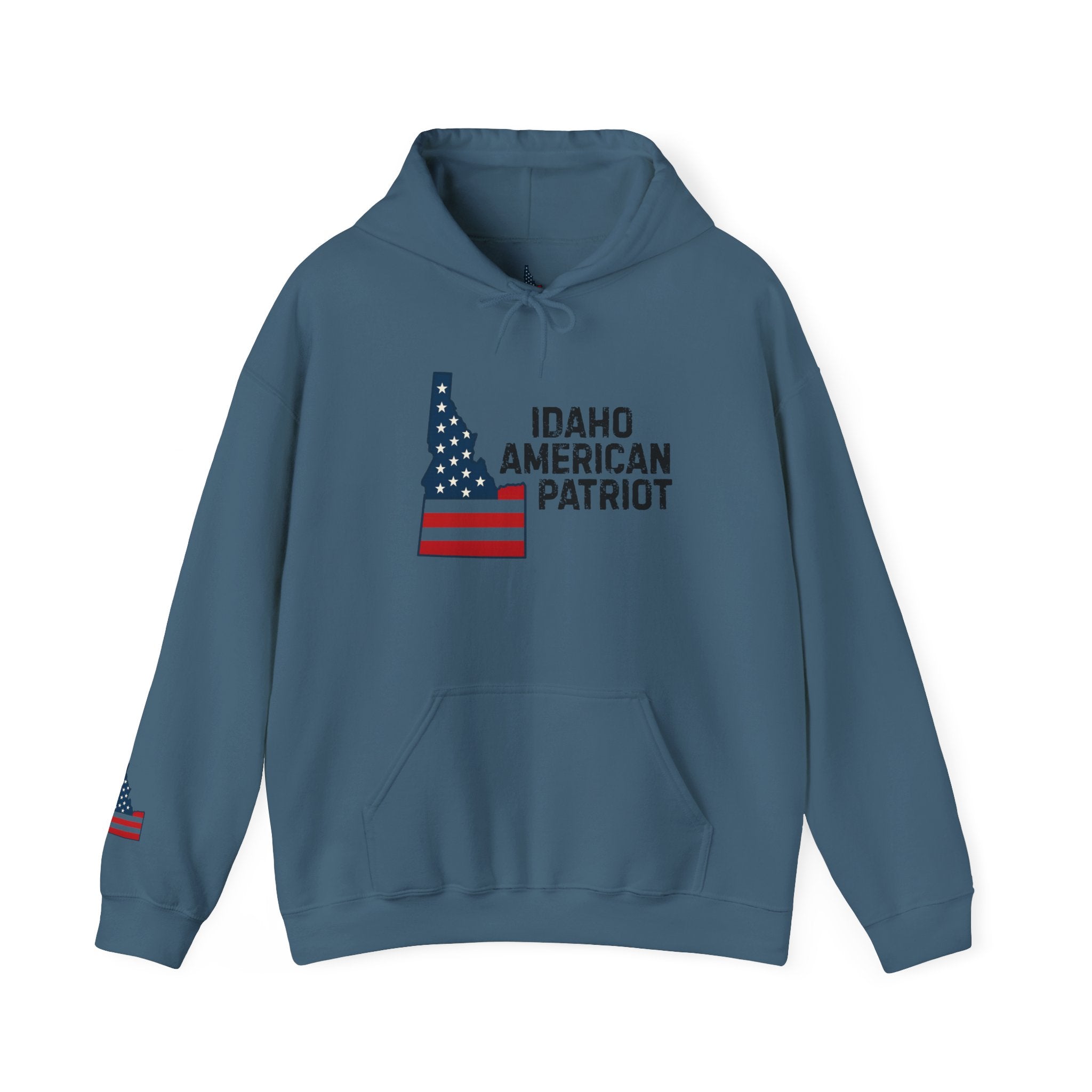 'Idaho American Patriot' Hoodie with Sleeve Logo