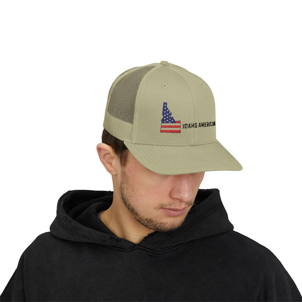 'Idaho American' Embroidered Snapback Trucker Cap
