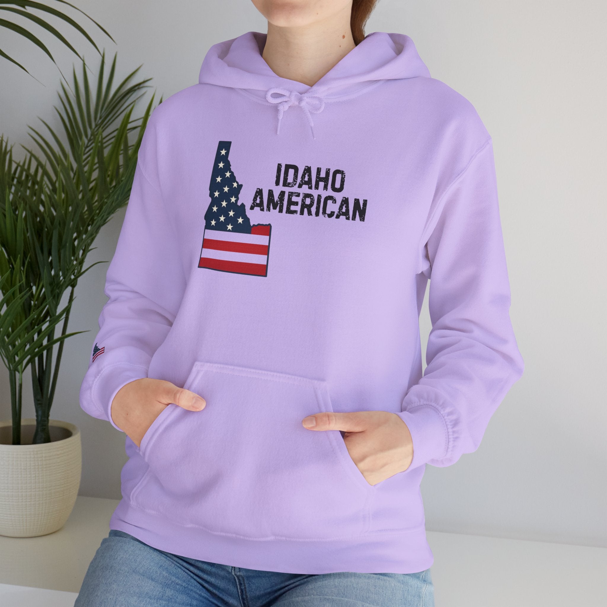 'Idaho American' Hoodie with Sleeve Logo