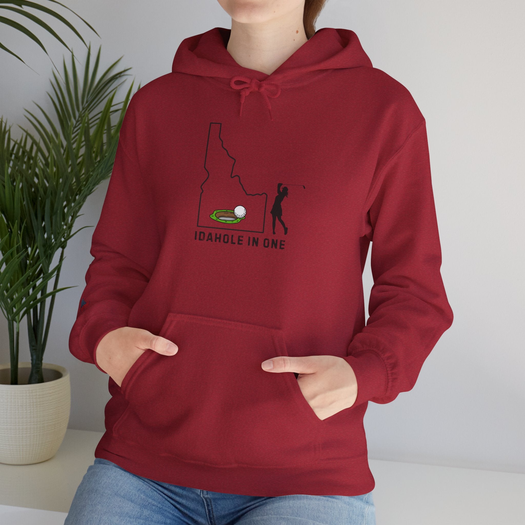 Idahole In One Women's Golf Hoodie With Sleeve Logo