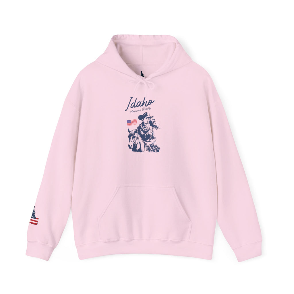 Idaho American Beauty Western Hoodie With Sleeve Logo