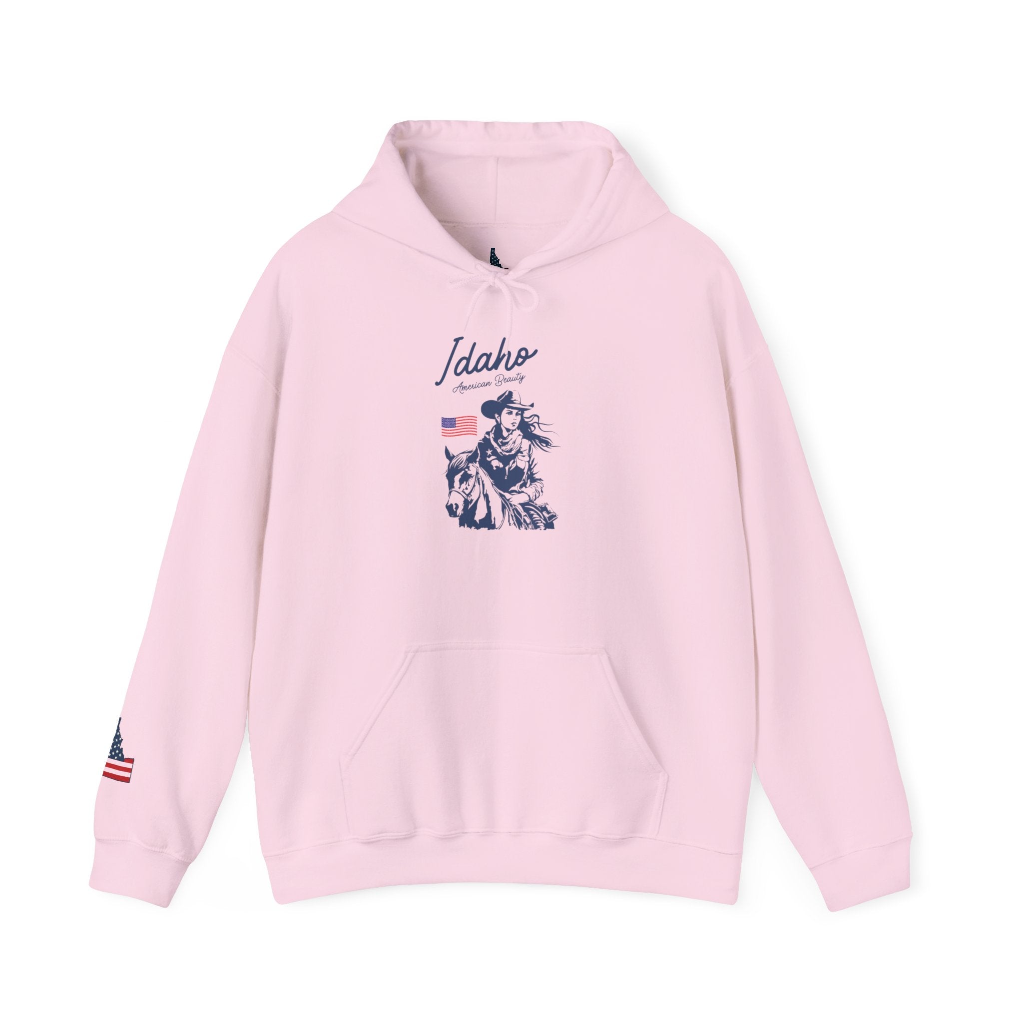 Idaho American Beauty Western Hoodie With Sleeve Logo