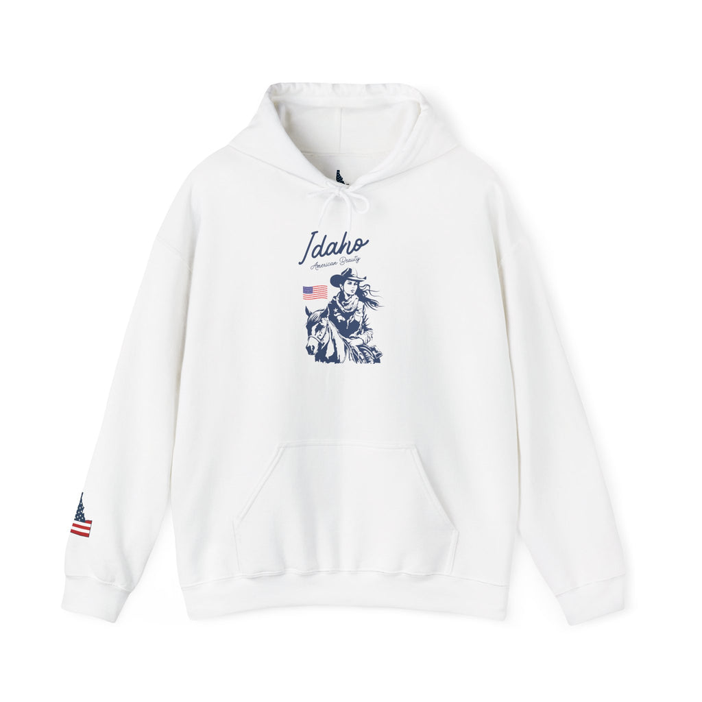Idaho American Beauty Western Hoodie With Sleeve Logo