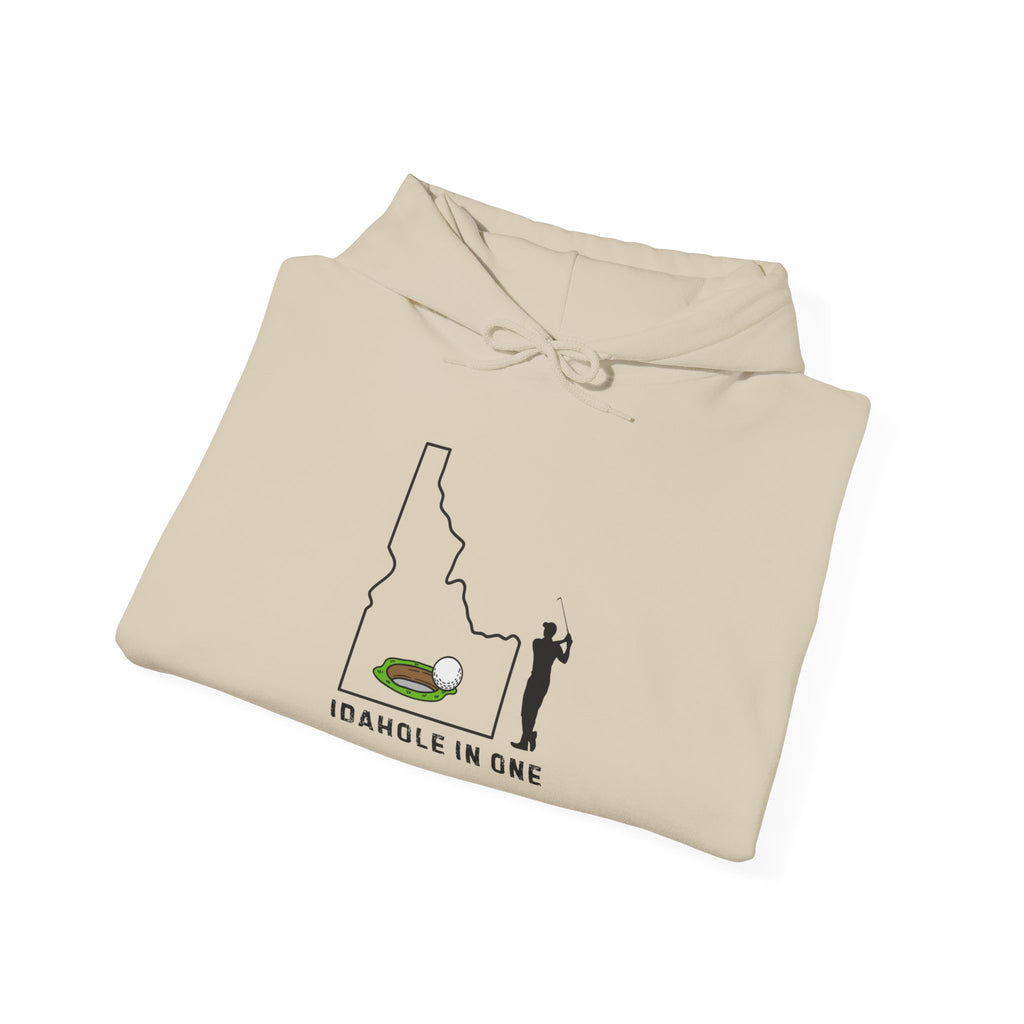 'Idahole In One' Men's Golf Hoodie with Sleeve Logo