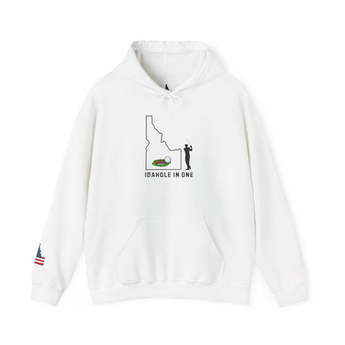 'Idahole In One' Men's Golf Hoodie with Sleeve Logo