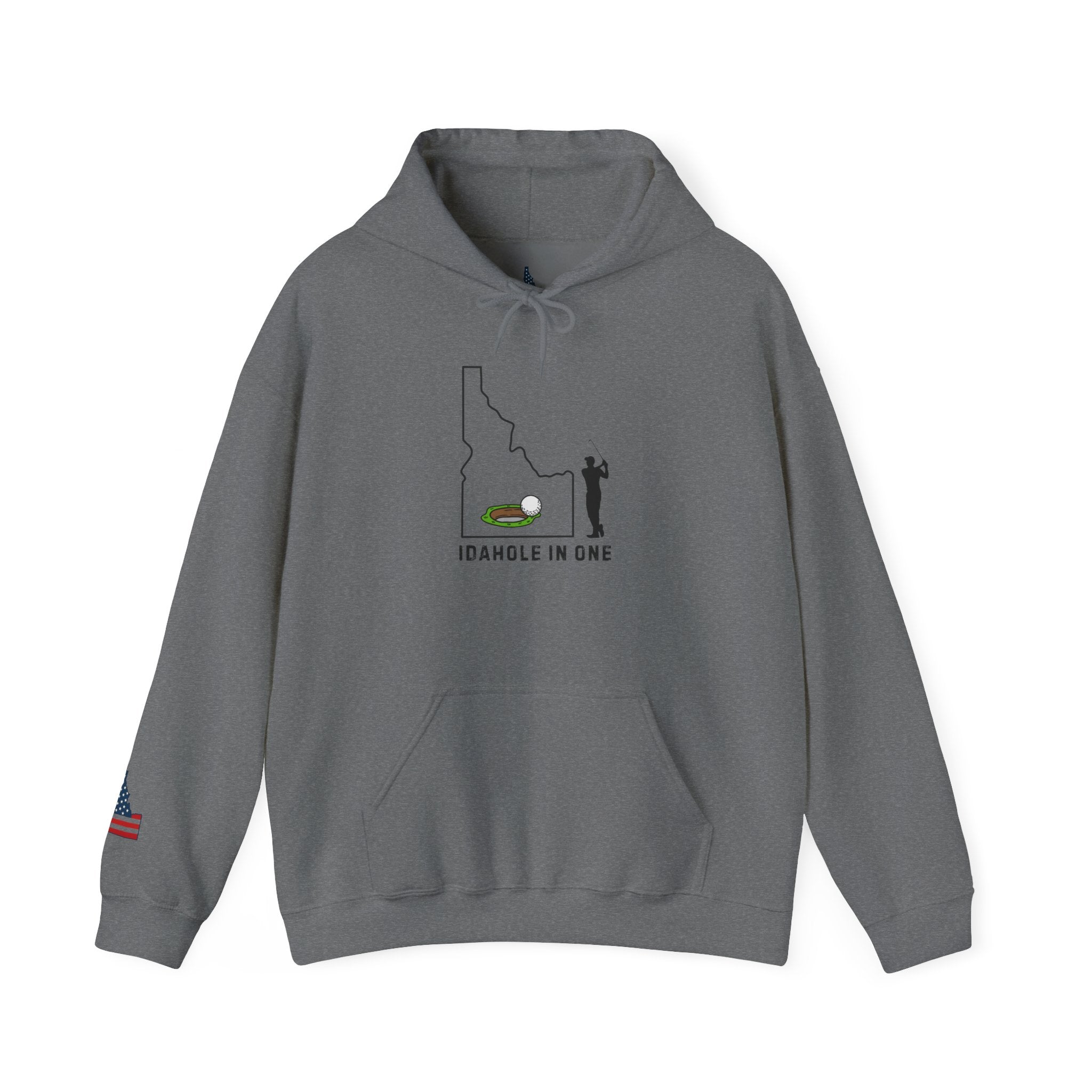 'Idahole In One' Men's Golf Hoodie with Sleeve Logo