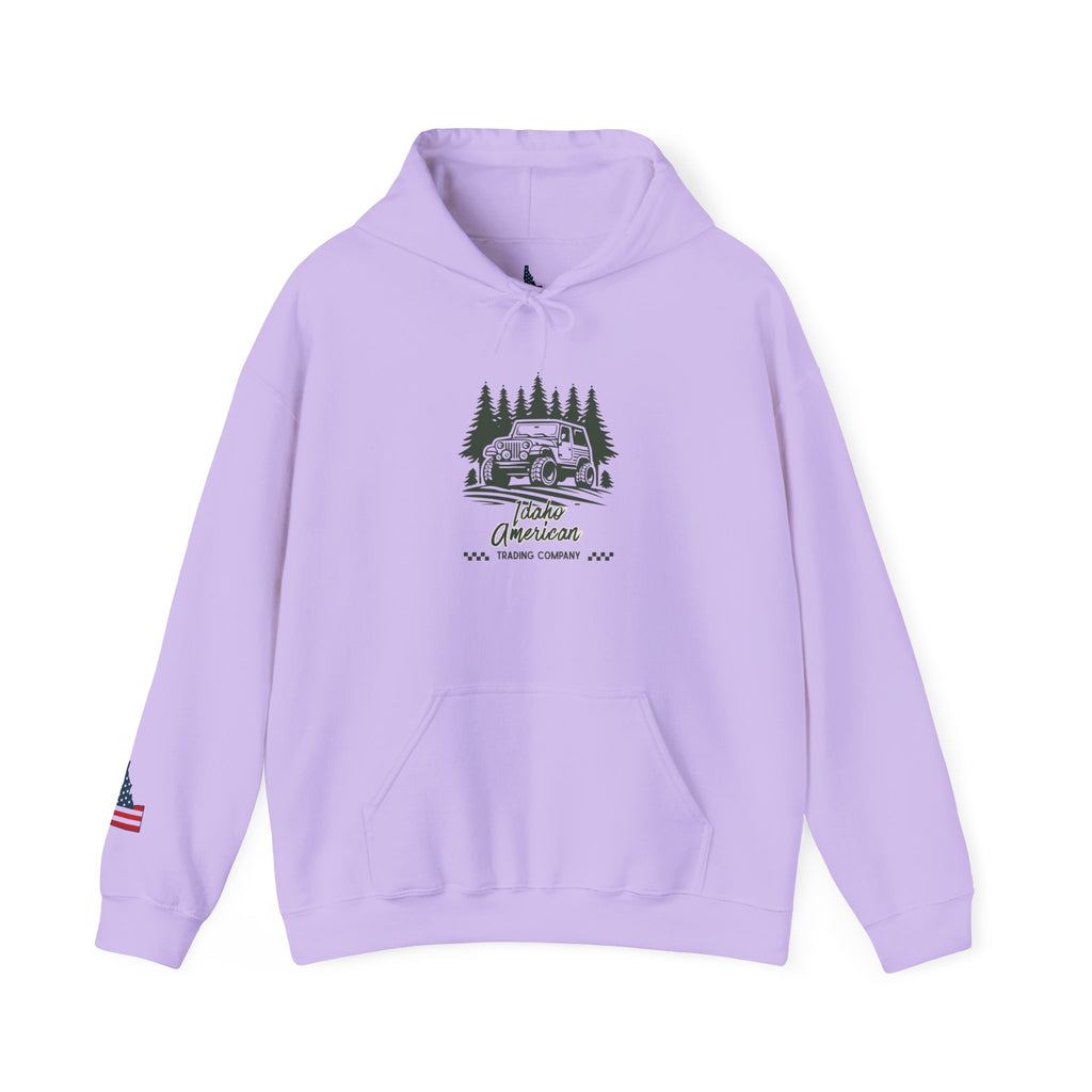 Idaho American Trading Co. Off-Roading Jeep Hoodie with Sleeve Logo