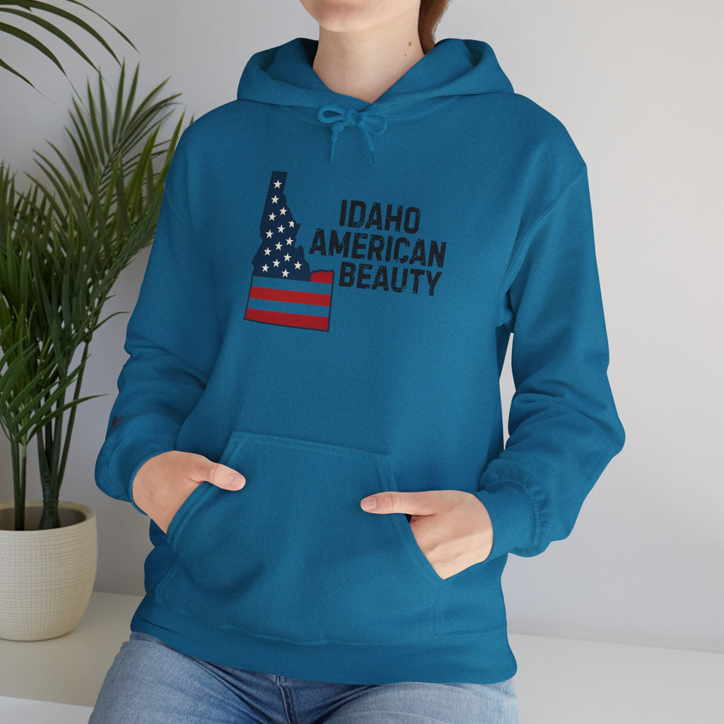 Idaho American Beauty Hoodie with Sleeve Logo