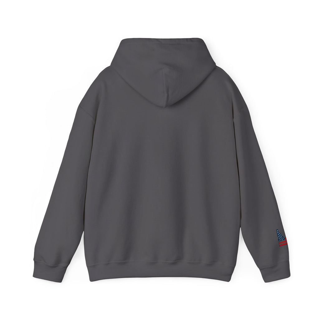 Idaho American Mom Hoodie with Sleeve Logo