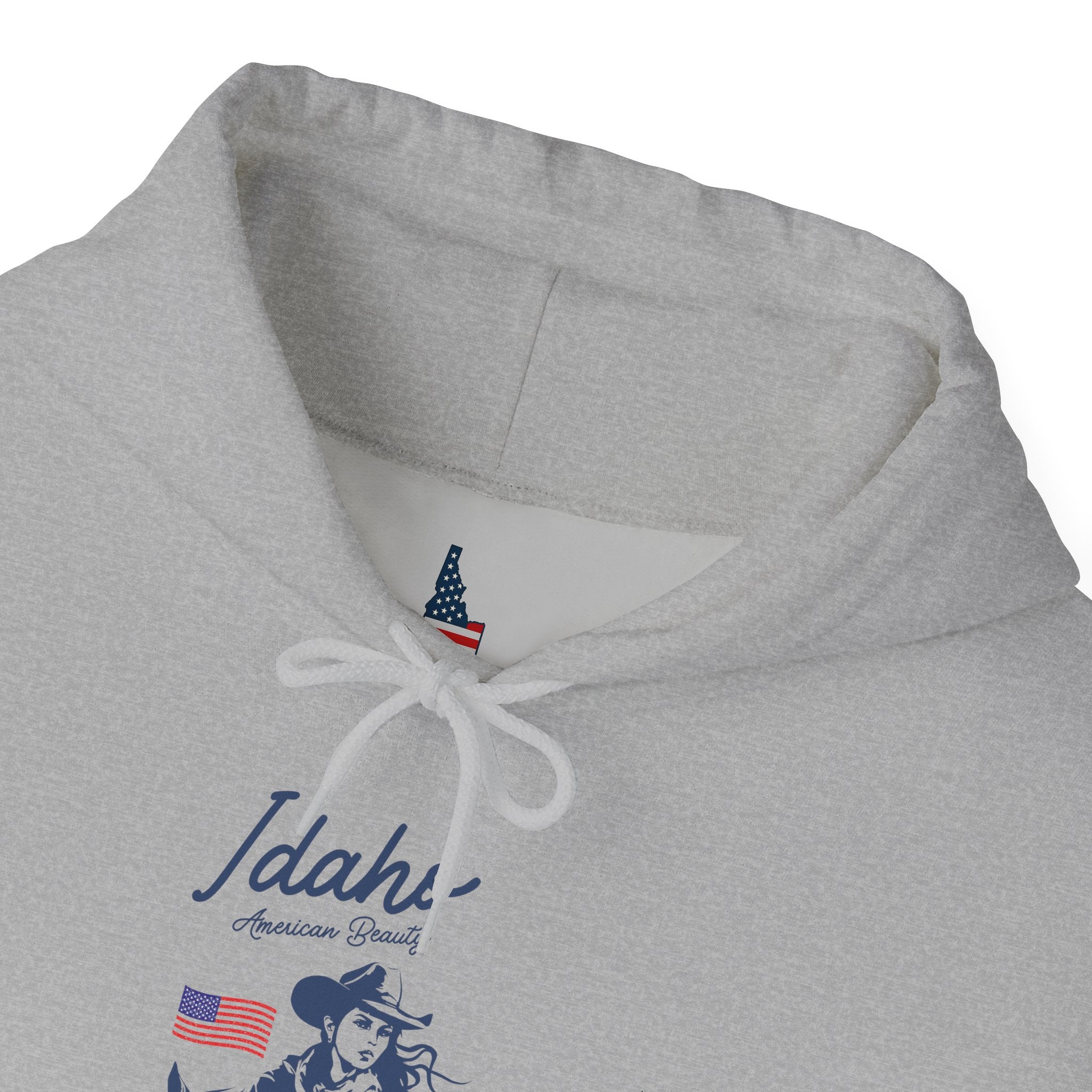 Idaho American Beauty Western Hoodie With Sleeve Logo