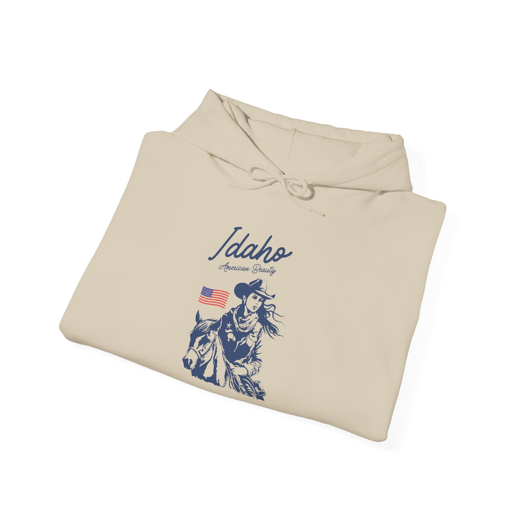 Idaho American Beauty Western Hoodie With Sleeve Logo