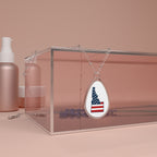 Idaho American Flag Oval Necklace