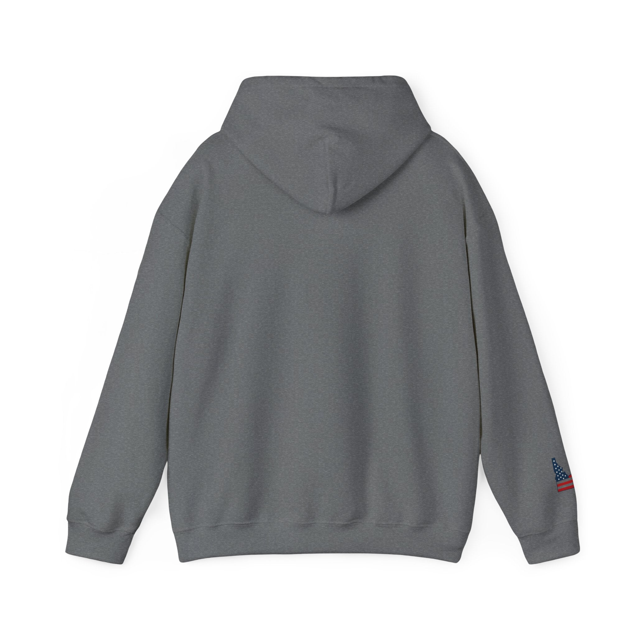 Idaho American Mom Hoodie with Sleeve Logo