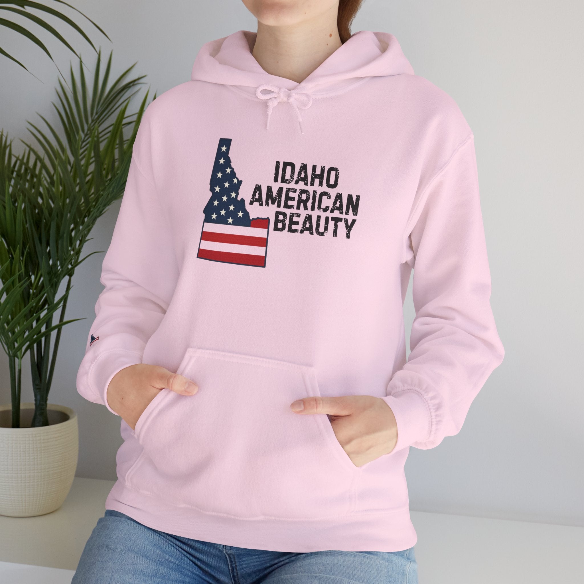 Idaho American Beauty Hoodie with Sleeve Logo