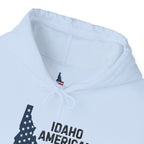 Idaho American Mom Hoodie with Sleeve Logo