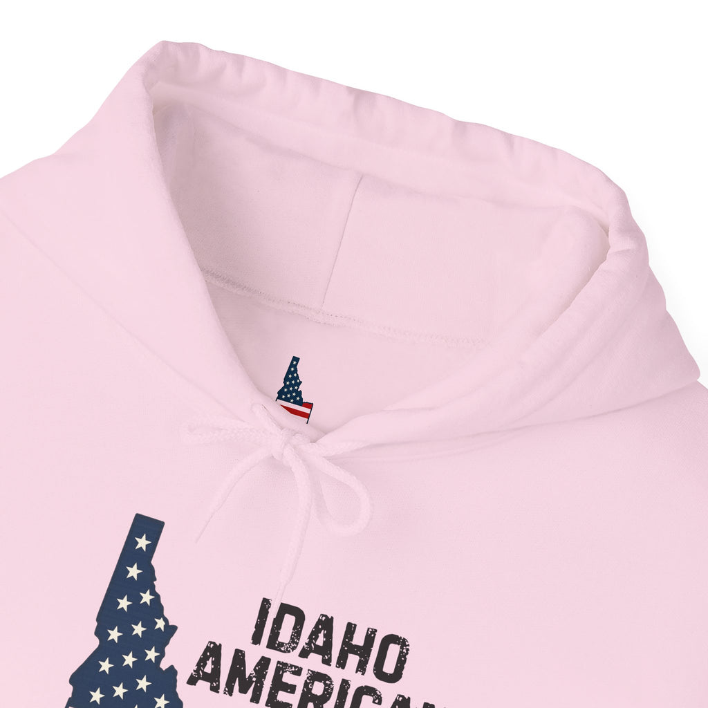 Idaho American Mom Hoodie with Sleeve Logo