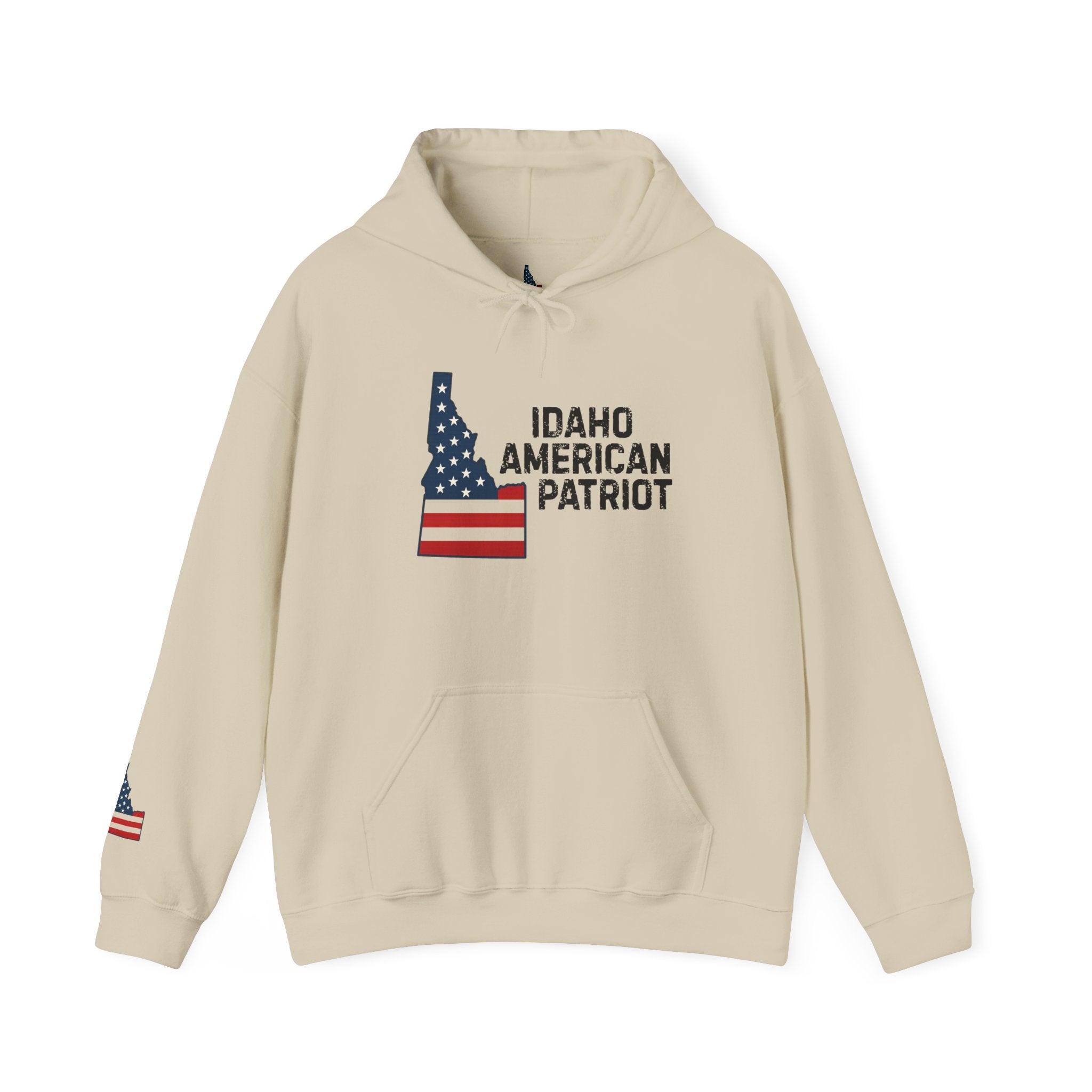 'Idaho American Patriot' Hoodie with Sleeve Logo