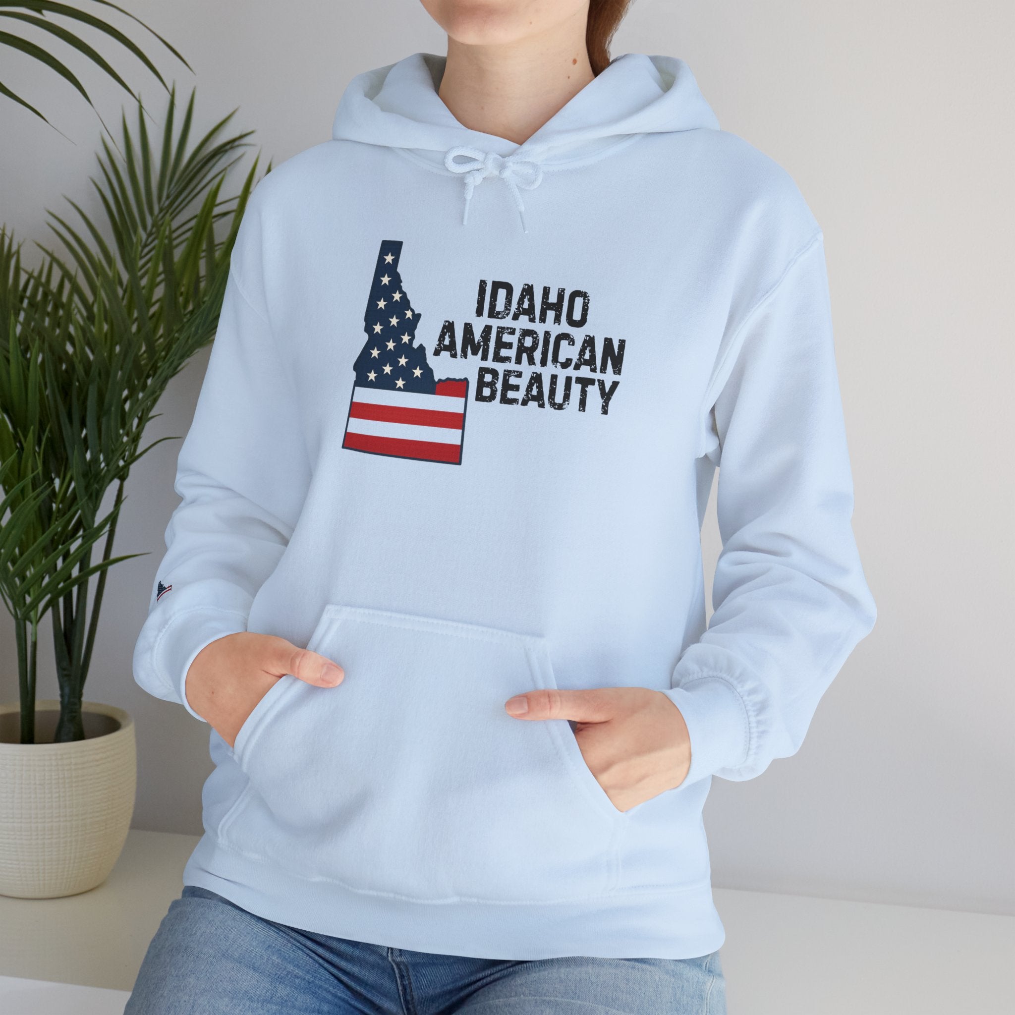 Idaho American Beauty Hoodie with Sleeve Logo