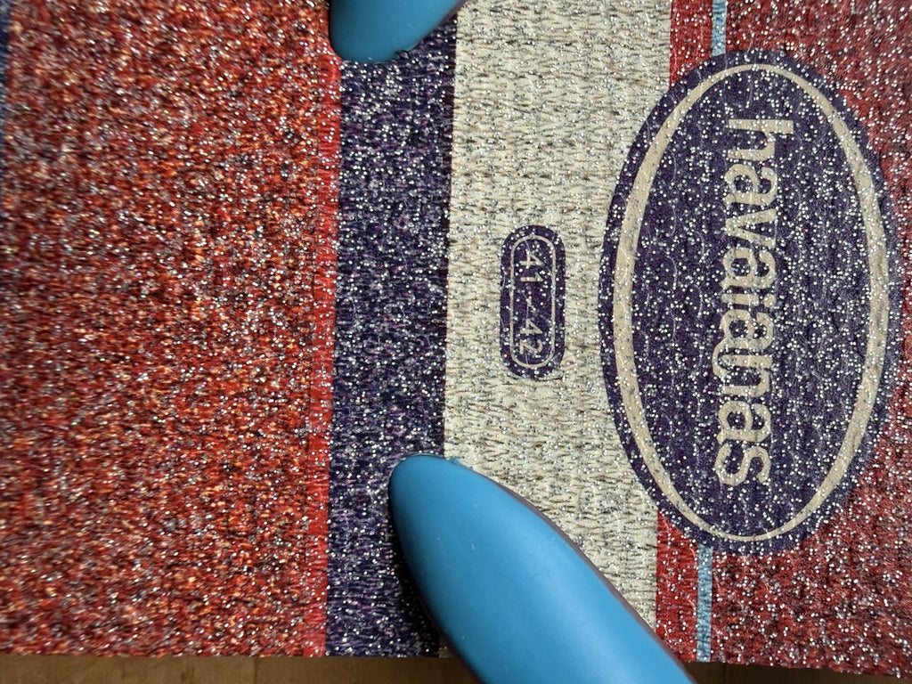 Havaianas Red Blue Purple And White Logo Thong Flip Flop Sandals Size 11