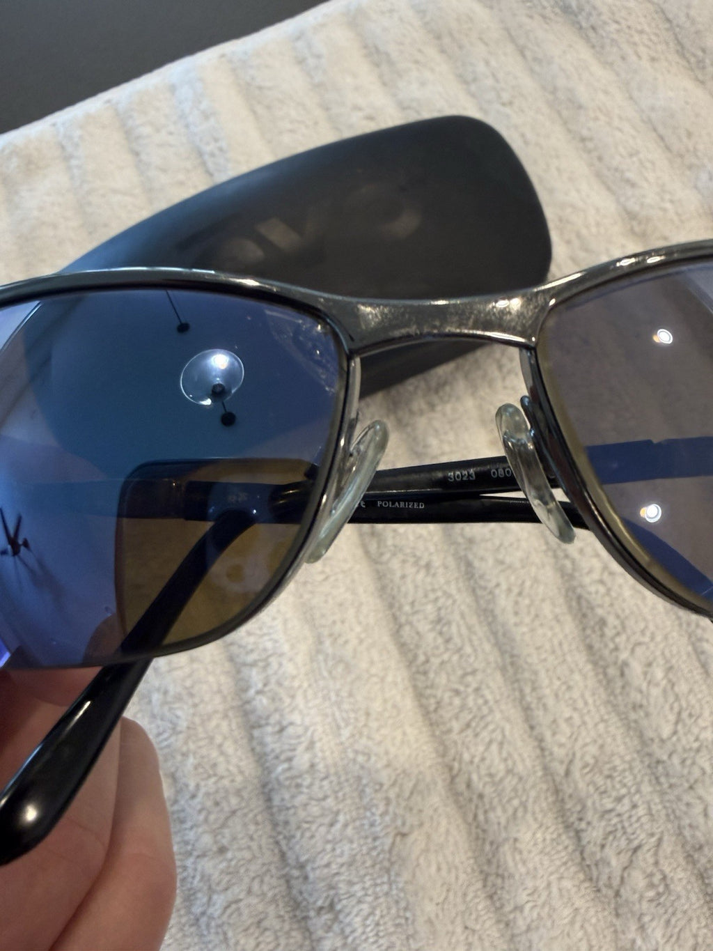 REVO 3023 080/63 Silver Gray Gunmetal Polarized Sunglasses Rare Vintage