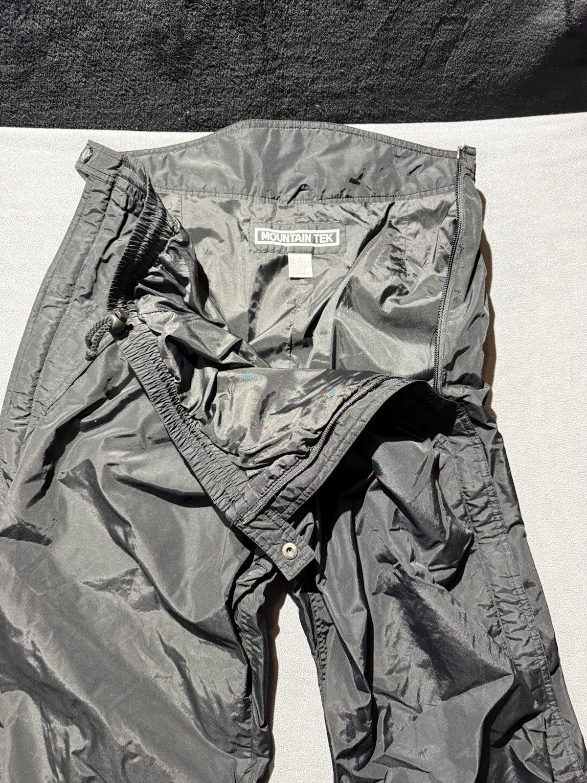 Mountian Tek RareBlack Ski Snow Board Zipper Pants size L