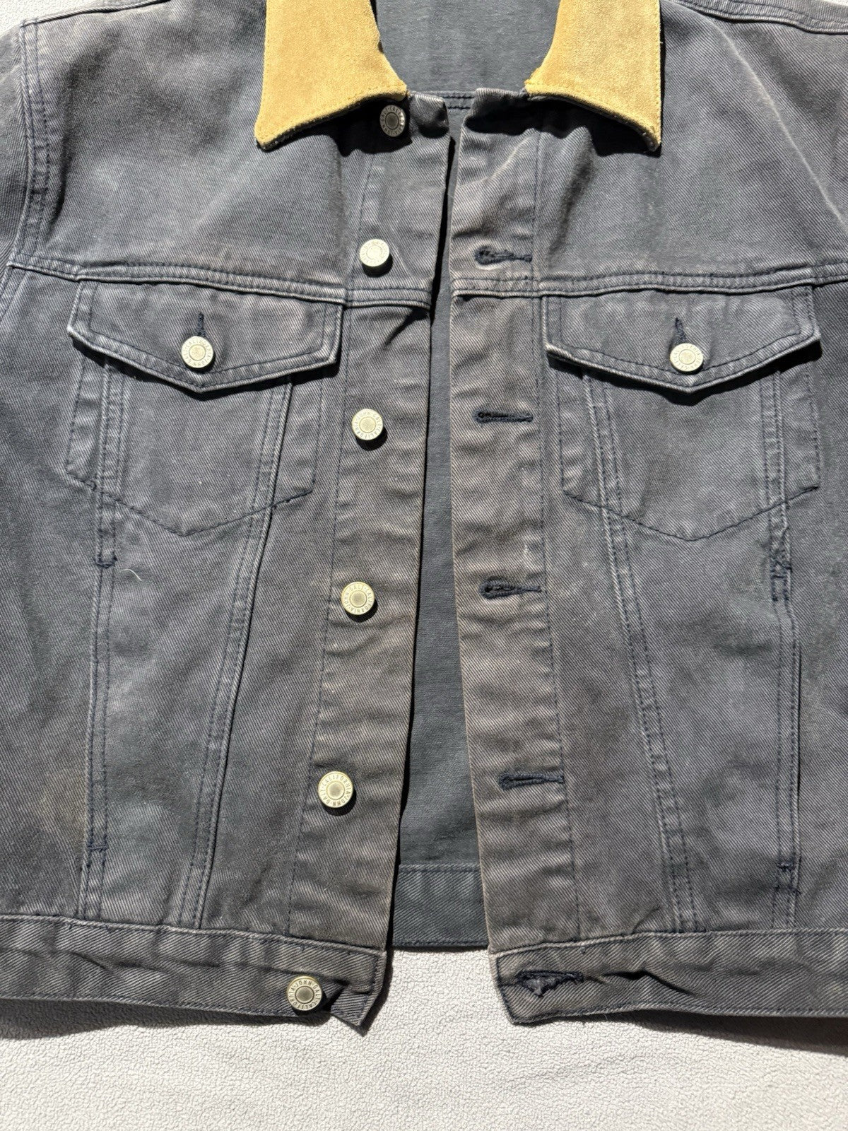 J Galt Rustic Denim Jean Jacket Corduroy Collar Women’s Small