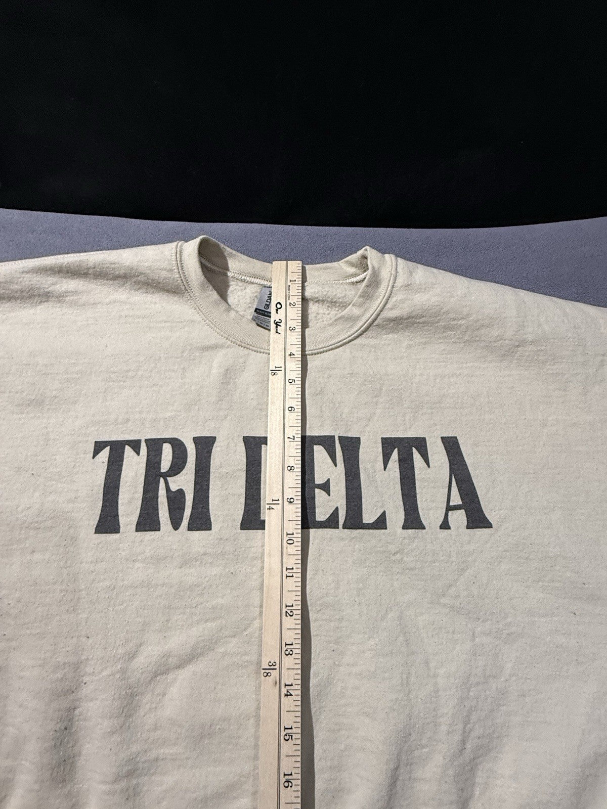 Tri Delta sorority Light Yellow women’s XL Sweatshirt Gildan Brand Blended