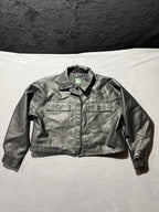 Wild Fable Women's Bougie Black Cropped Faux Leather Jacket Medium