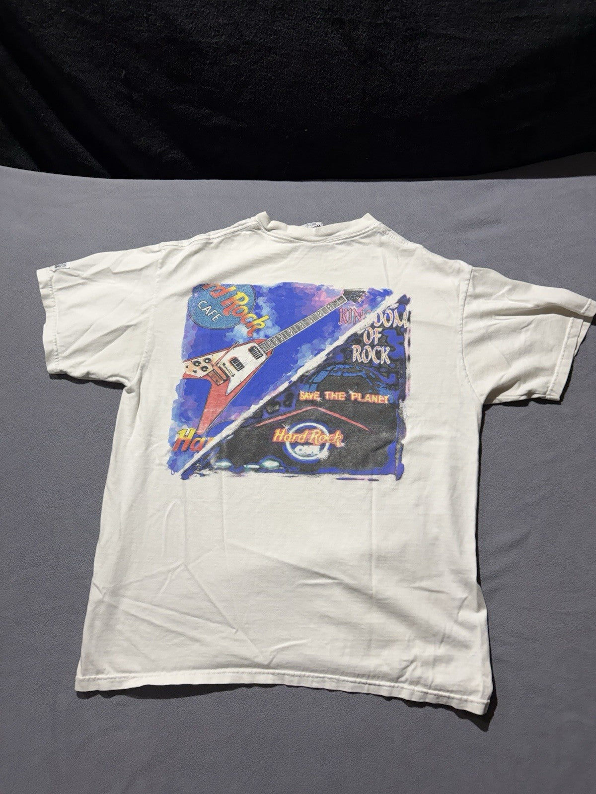 Vintage Hard Rock Cafe Orlando Florida Art Print T Shirt USA Save The Planet
