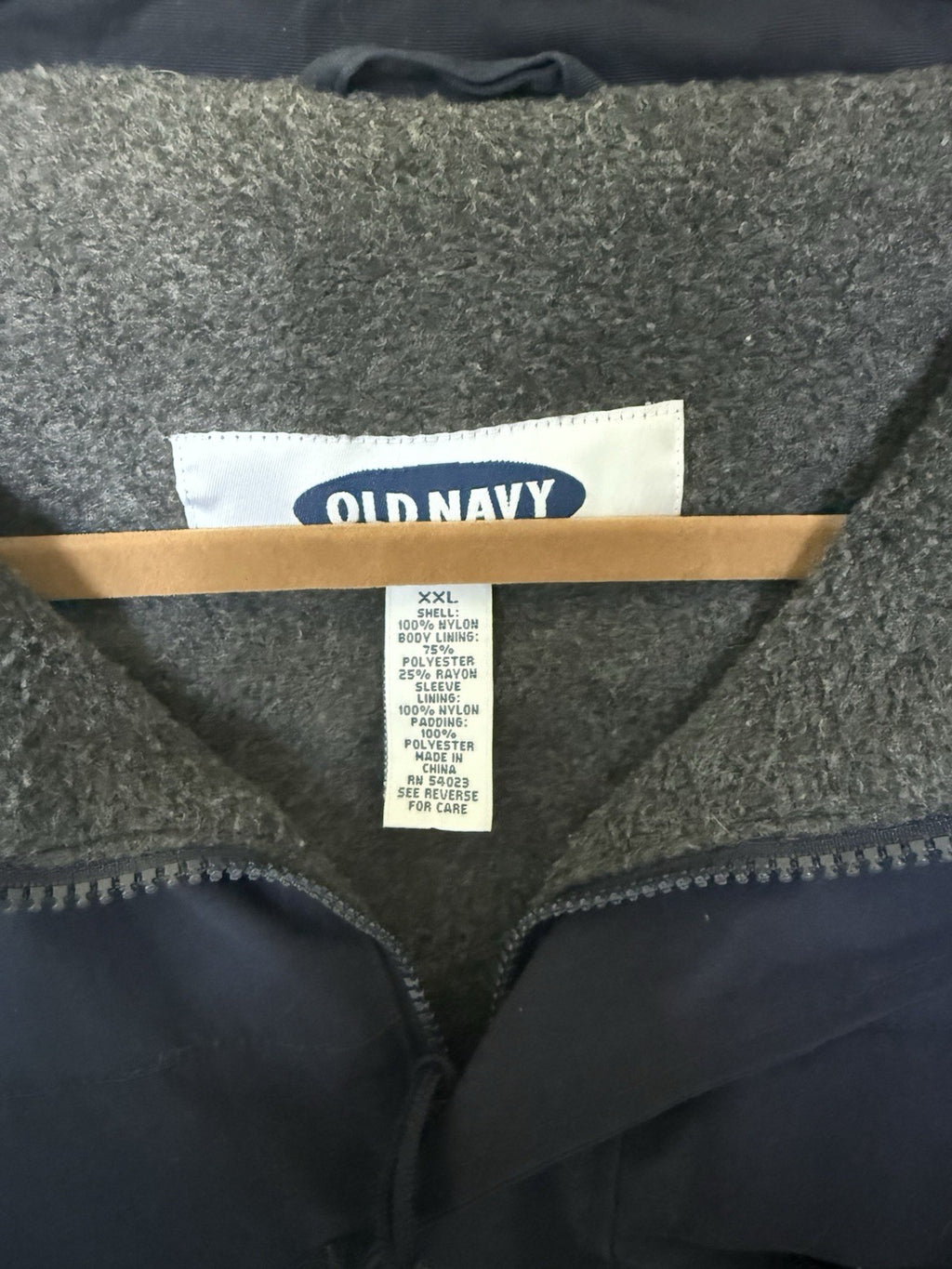 Rare Vintage Old Navy Jacket,  Fleece Full Zipper (Navy Blue),  Size XXL Men's