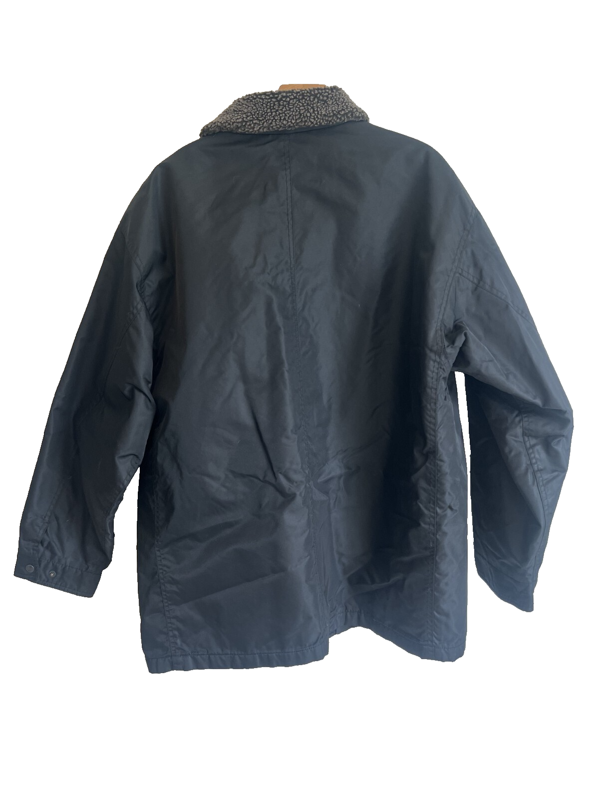 Vintage GAP Men's Utility Jacket Size Large Black Lined Button Deep Pile Collar