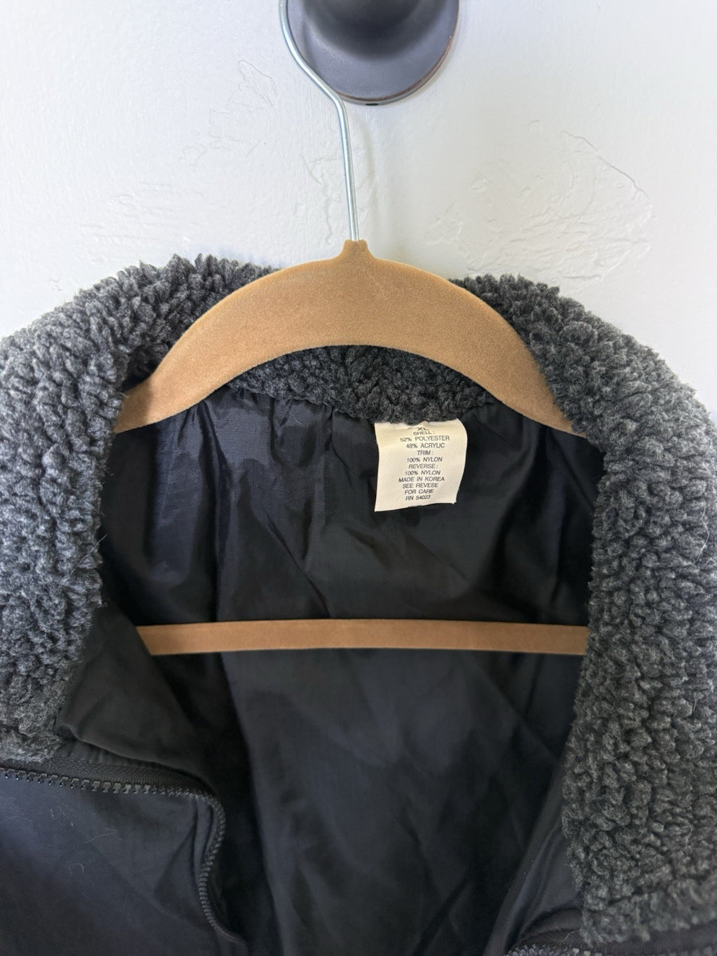 Vintage GAP Fleece Winter Jacket Men’s XL Gray Black Trim Full Zip Rare Find