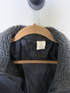 Vintage GAP Fleece Winter Jacket Men’s XL Gray Black Trim Full Zip Rare Find