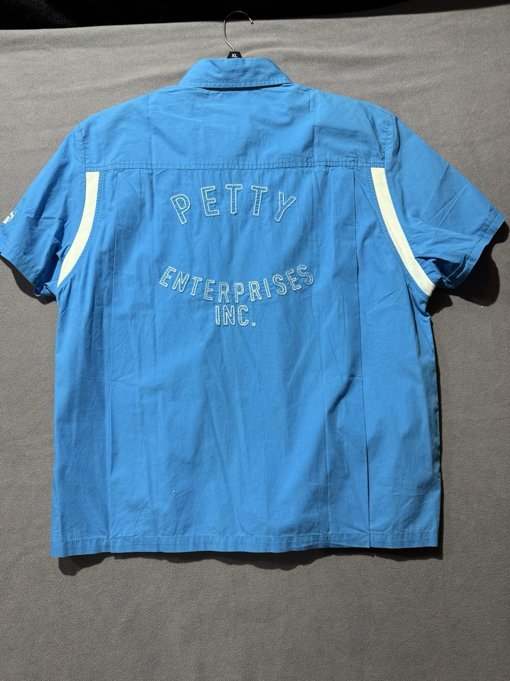 Richard Petty STP Racers Edge Short Sleeve Buttoned Down Shirt XL Dresden Blue