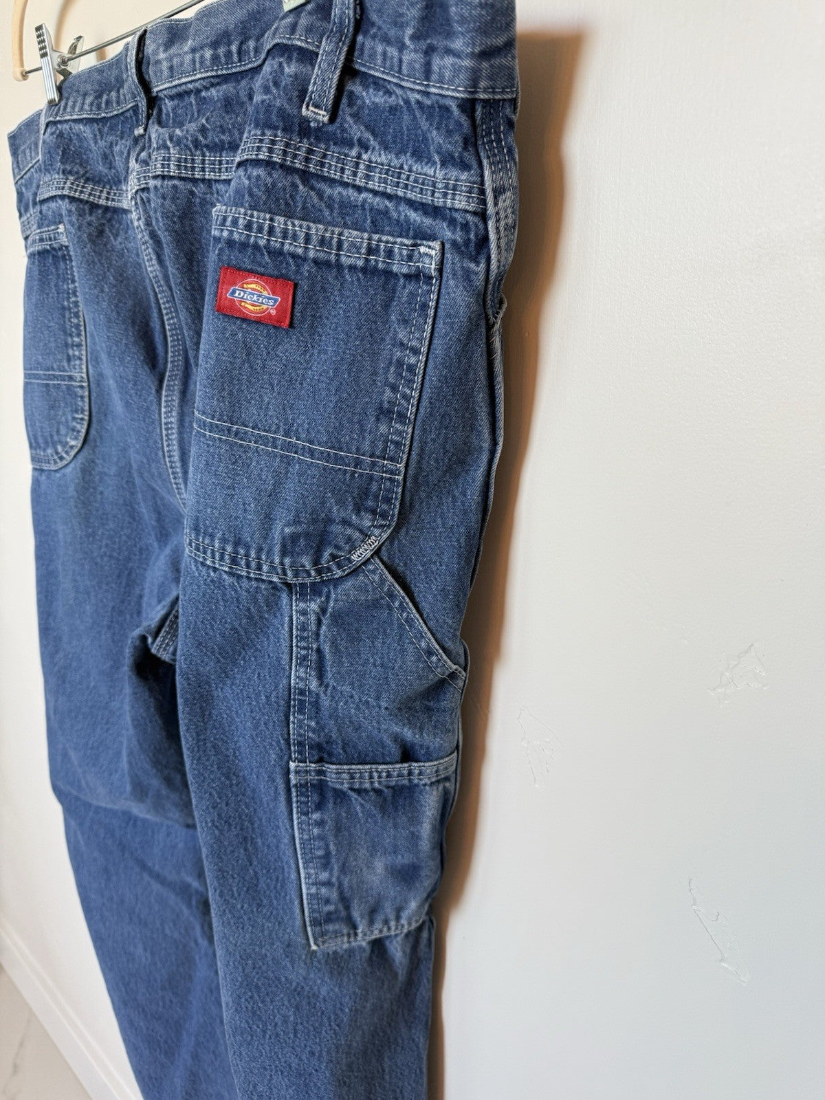 Dickies Carpenter Denim Workwear Men's Blue Jeans 44x32 Relaxed Fit