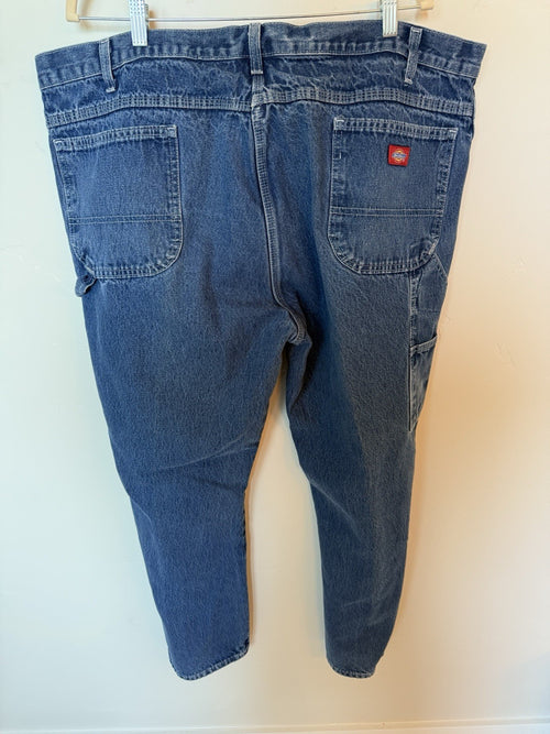 Dickies Carpenter Denim Workwear Men's Blue Jeans 44x32 Relaxed Fit