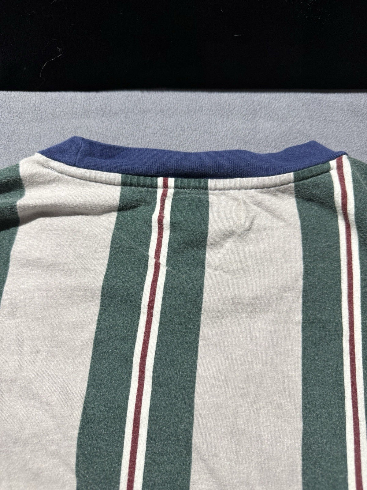 Guess Los Angeles Shirt Mens L White Green Maroon Striped Vintage Embroidered