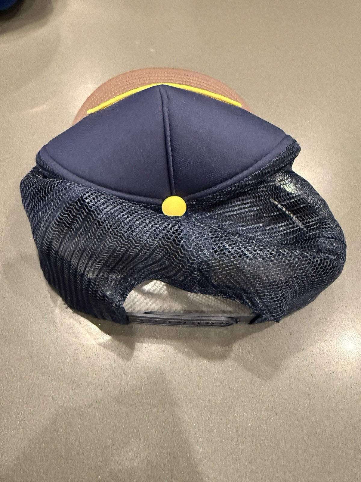 Modelo Hat  Mens One Size  Snap Back Blue & Brown Mesh Trucker Beer Patch Cap 