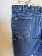 Dickies Carpenter Denim Workwear Men's Blue Jeans 44x32 Relaxed Fit