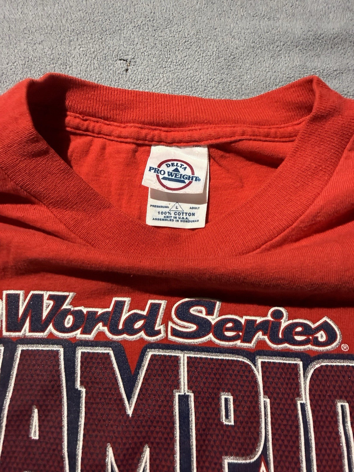 Rare Anaheim Angels 2002 World Series Champions Tshirt Large-Delta Pro Weight