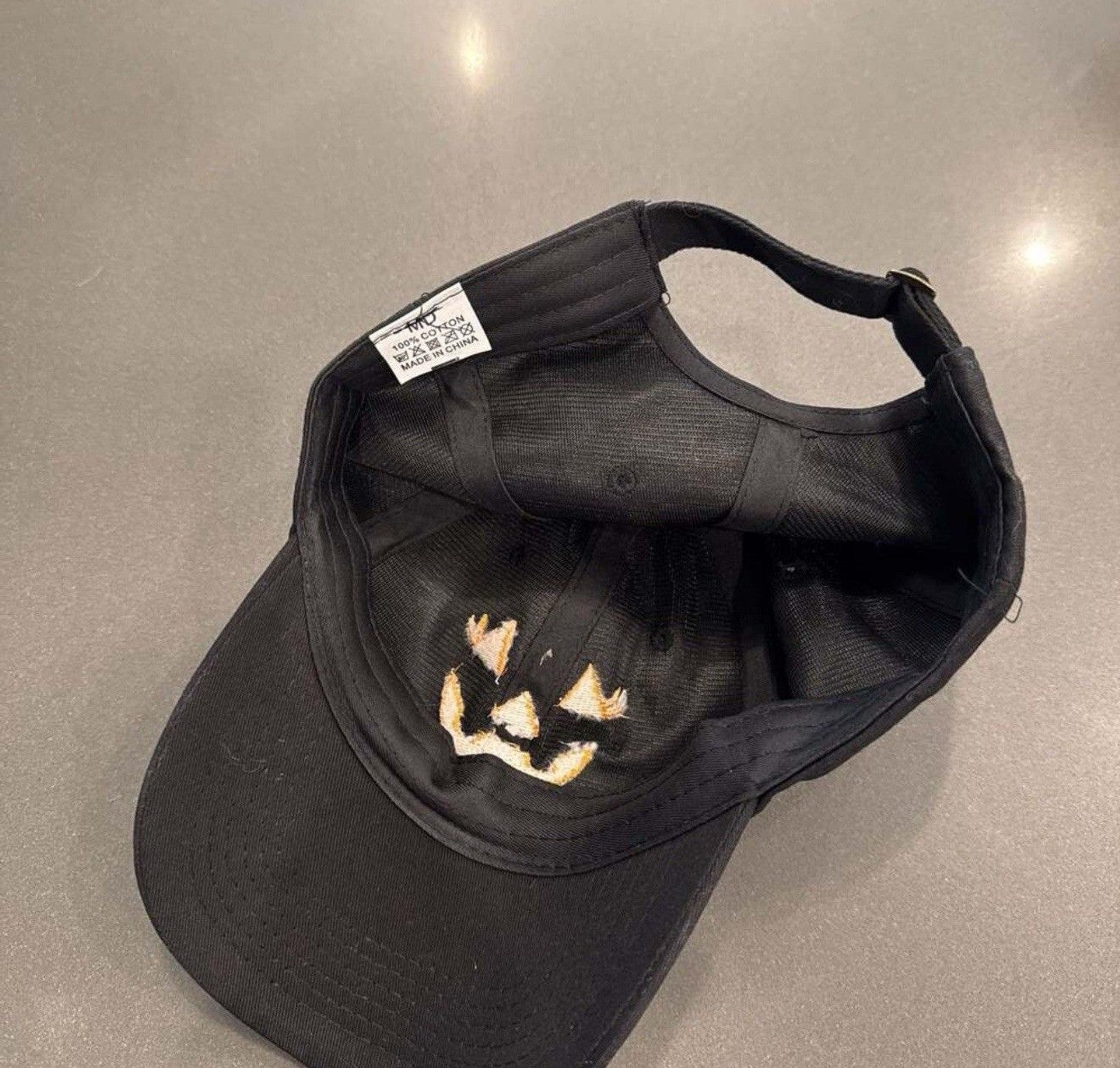 Carved Pumpkin Hat 2042 - Embroidered Adjustable Halloween Cap