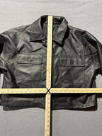 Wild Fable Women's Bougie Black Cropped Faux Leather Jacket Medium