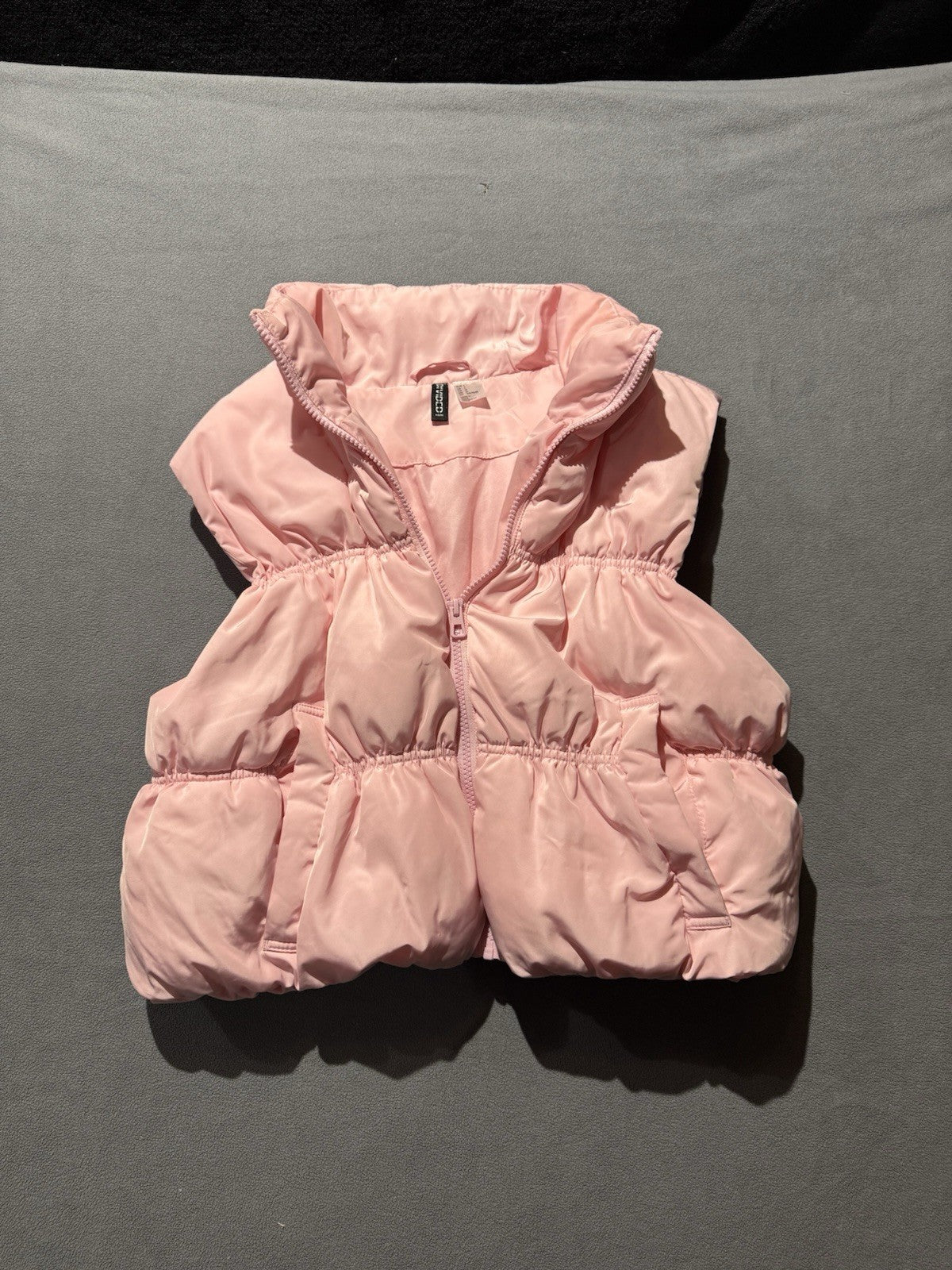 Divided by H&M Women’s Large Pink Cropped Puffer Vest Zip Sleeveless Jacket