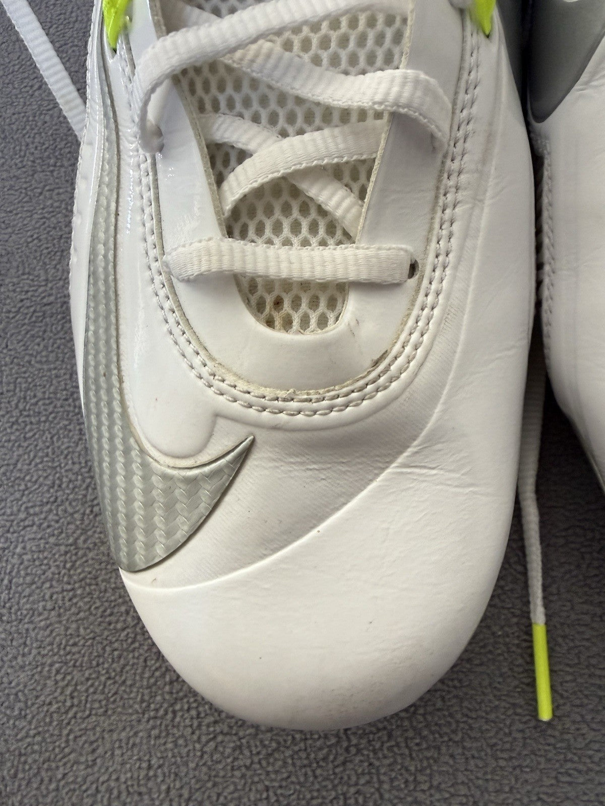 Nike Vapor Carbon Elite 2.0 Flywire 2014 cleats White/Silver Size 14