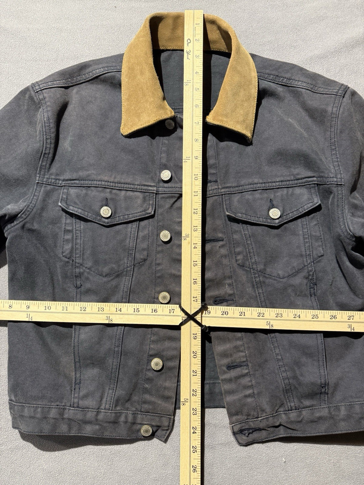 J Galt Rustic Denim Jean Jacket Corduroy Collar Women’s Small