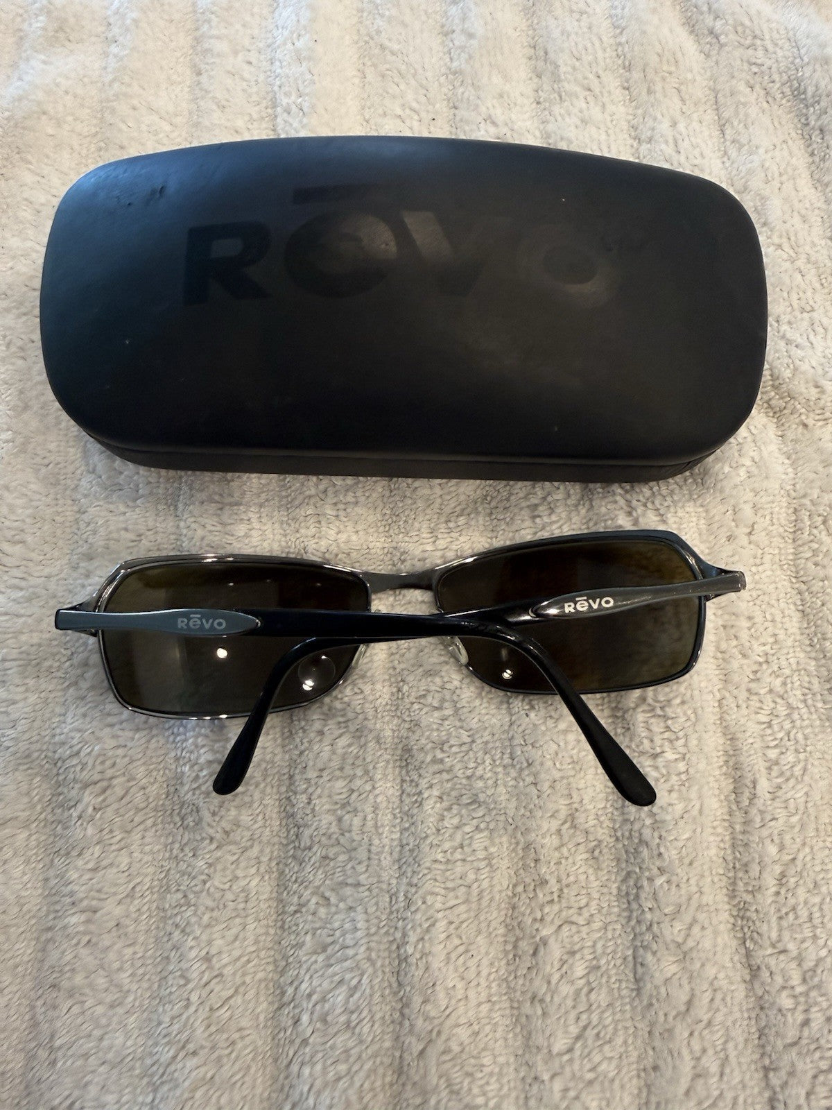 REVO 3023 080/63 Silver Gray Gunmetal Polarized Sunglasses Rare Vintage