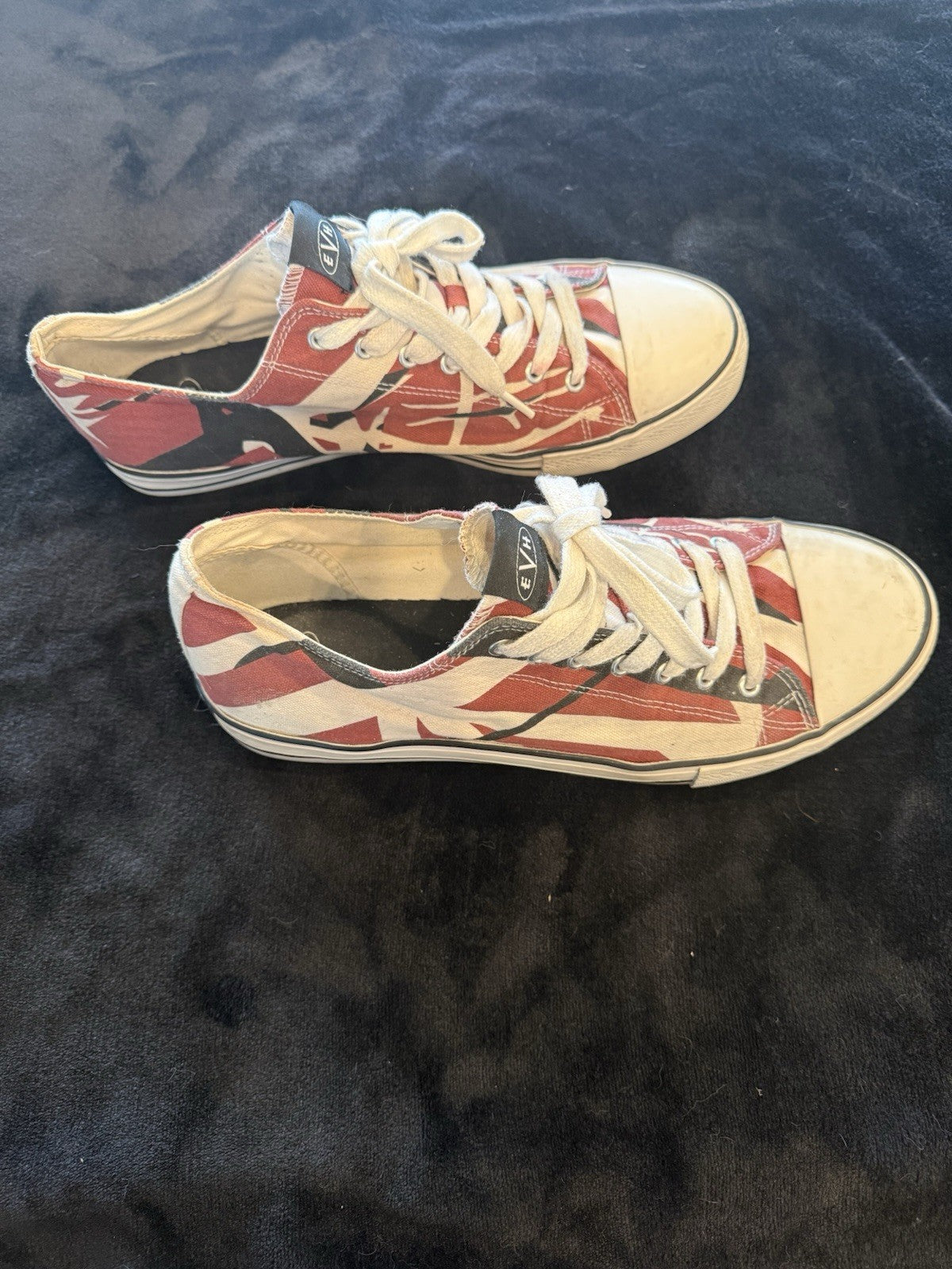Eddie Van Halen Low Top Sneakers Shoes 5150 Red White Black Mens Size 13 EVO26