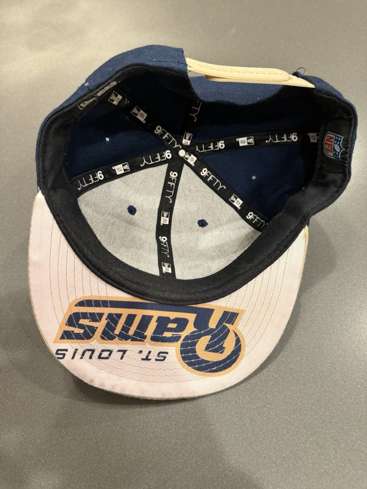 Rare St. Louis Rams NFL New Era 9fifty Hat Cap Snapback Logo Under Bill Of Cap