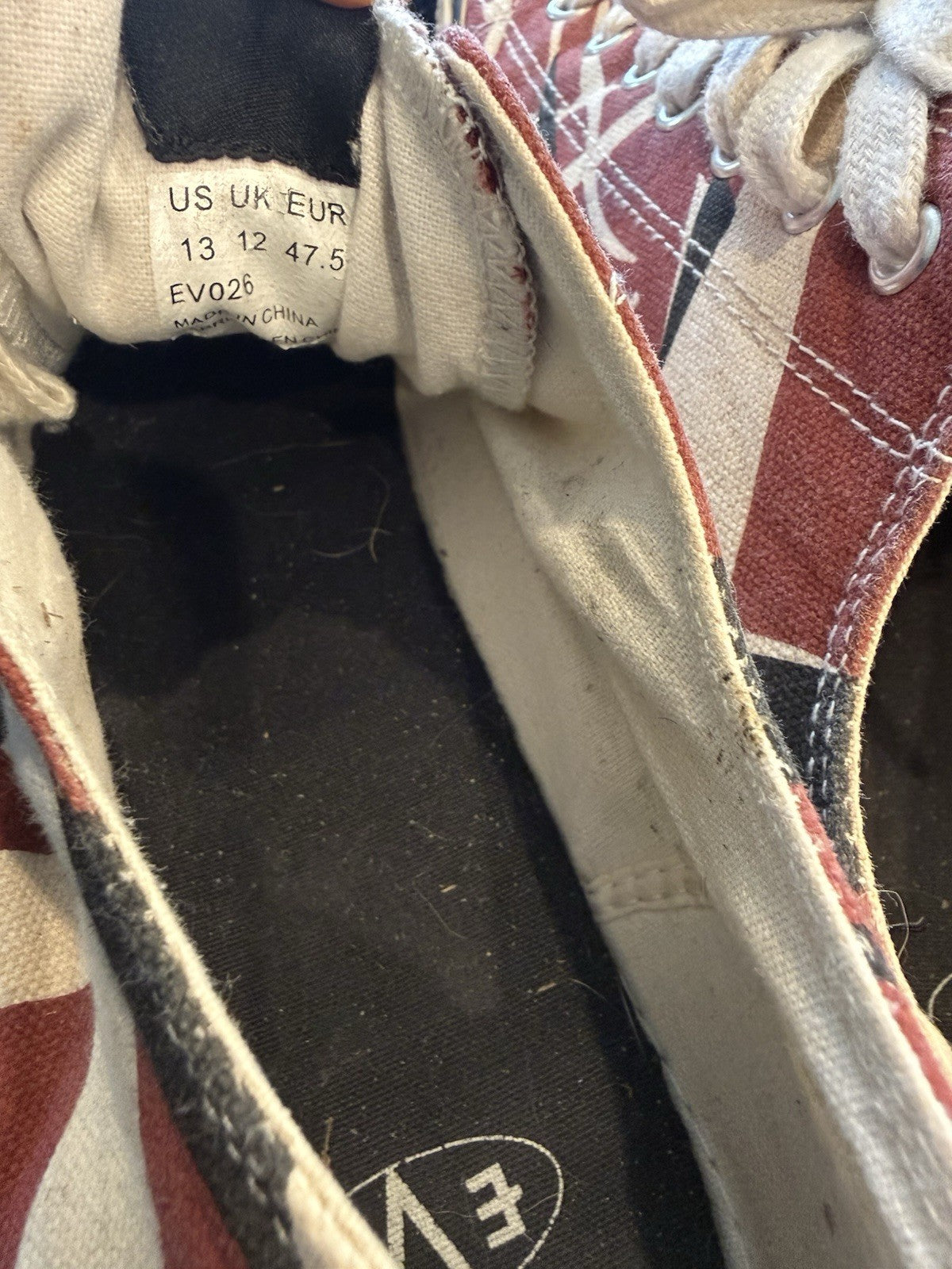 Eddie Van Halen Low Top Sneakers Shoes 5150 Red White Black Mens Size 13 EVO26